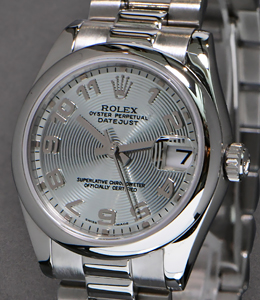 Midsize Platinum President with Glacier Blue Concentric Arabic Dial 