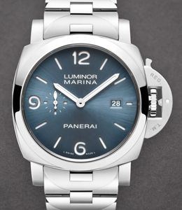 PAM 3323 - Luminor Marina 44mm in Steel on Steel Bracelet with Blue Dial