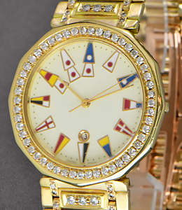 Admirals Cup 34mm in Yellow Gold with Factory Diamond Bezel and Diamond Bracelet