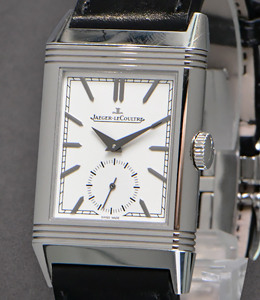 Reverso Tribute Monoface Small Seconds Steel on Strap with White Dial