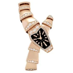 Serpenti 26mm Quartz in Rose Gold with Diamonds on Rose Gold Diamond Bracelet with MOP Diamond Dial