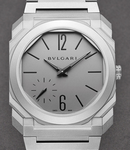 Octo Finissimo 37mm Automatic in Titanium on Titanium Bracelet with Grey Dial
