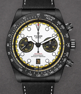Black Bay Chrono Carbon 26 in Black Carbon - L.E 2026 pcs on Black Leather Strap with White Dial - Black Subdials