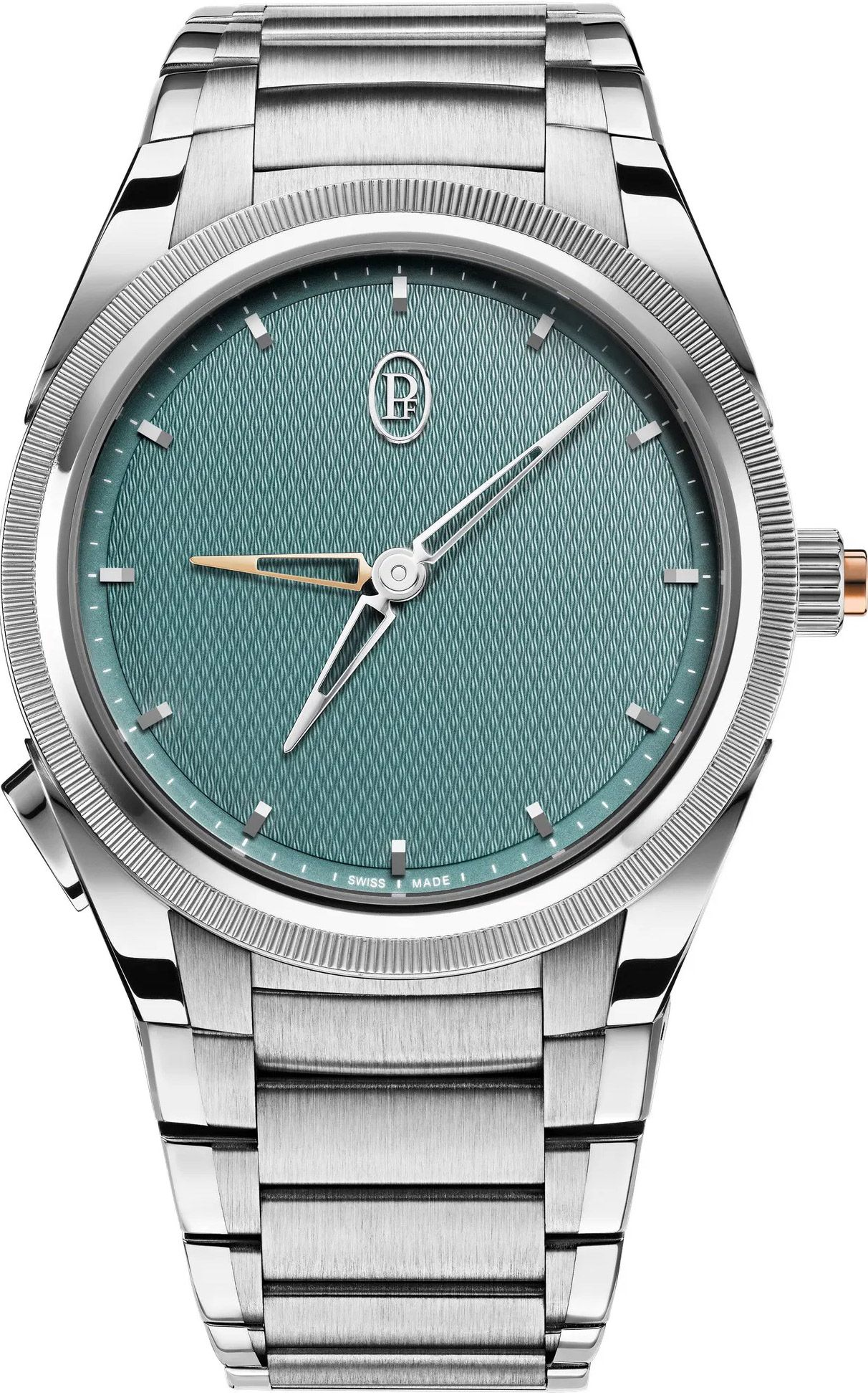 Tonda PF GMT Rattrapante 40mm in Steel with Platinum Bezel on Steel Bracelet with Green Dial