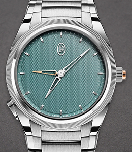 Tonda PF GMT Rattrapante 40mm in Steel with Platinum Bezel on Steel Bracelet with Green Dial