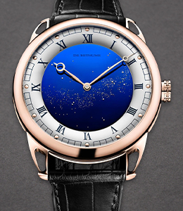 DB 25 Starry Varius in Rose Gold on Strap with Silver and Blue Dial