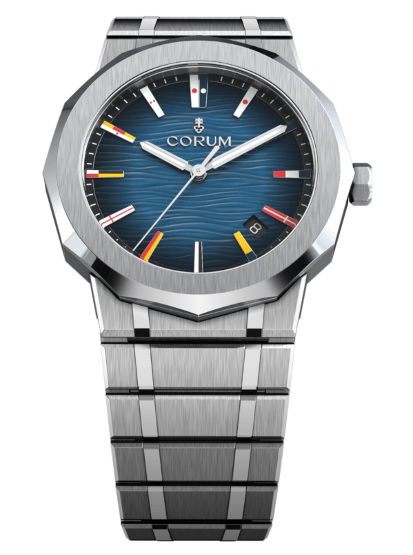 Admiral Cup 39mm in Steel on Steel Bracelet with Blue Dial