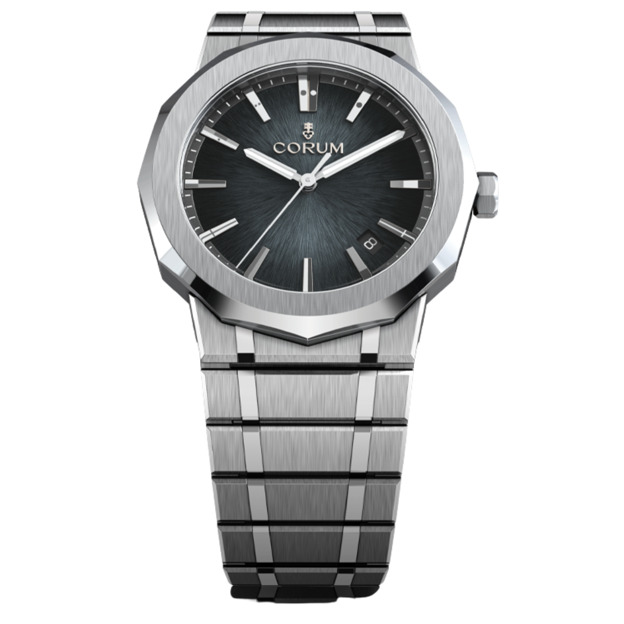 Admiral 39mm in Steel on Steel Bracelet with Petroleum Dial