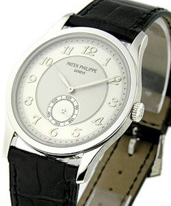 Calatrava 5196P in Platinum on Black Alligator Leather Strap with Two Tone Silver Grey Dial