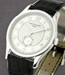 Calatrava 5196P in Platinum on Black Alligator Leather Strap with Two Tone Silver Grey Dial