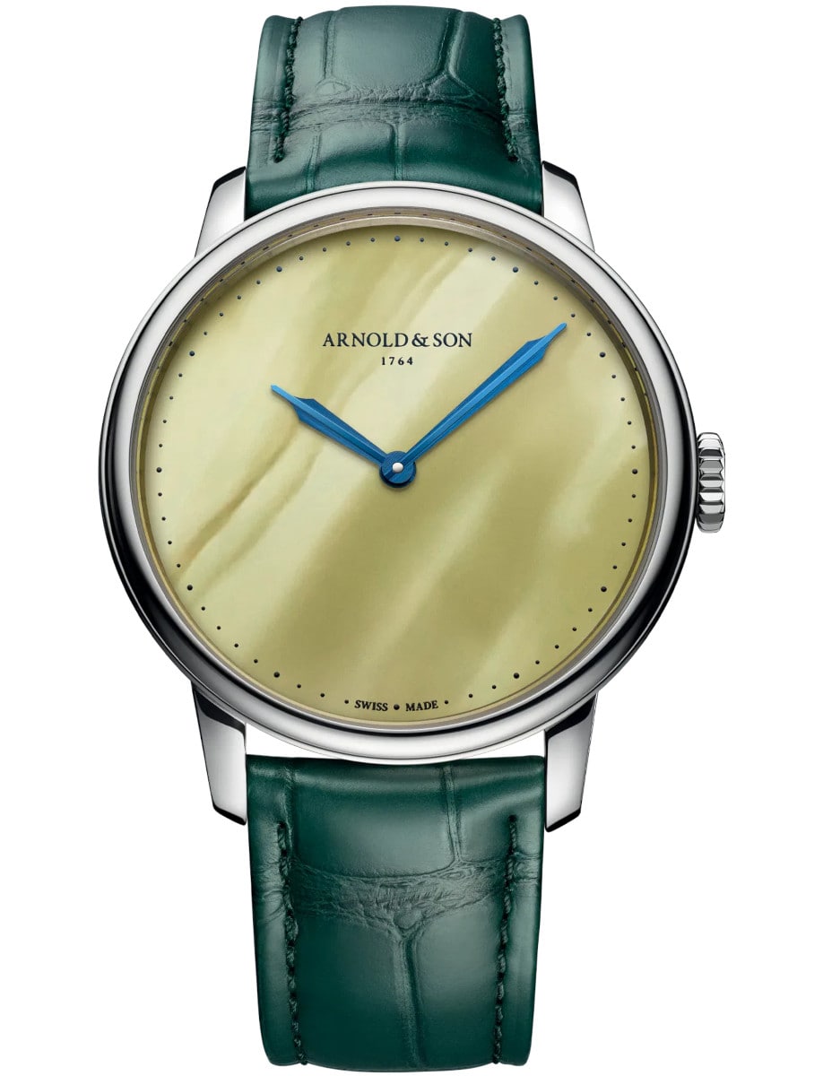 HM Amber 39.5mm in Steel - L.E 38 Pcs on Green Crocodile Leather Strap with Baltic Amber Dial