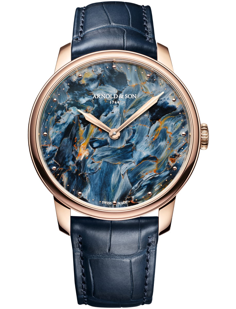 HM Pietersite 39.5mm in Red Gold - L.E 18 Pcs on Blue Crocodile Leather Strap with Namibian Pietersite Dial