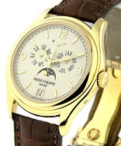 Ref 5146J Annual Calendar with Moon in Yellow Gold on Brown Leather Strap with Cream Dial