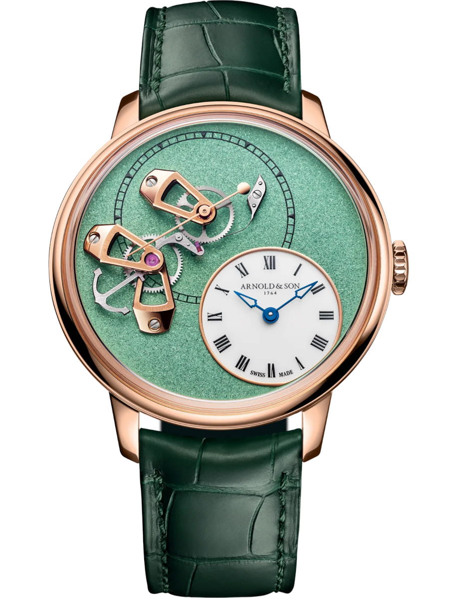 DSTB Chronometry 42mm Automatic in Rose Gold - L.E 80  on Green Crocodile Leather Strap with Mint Green Dial