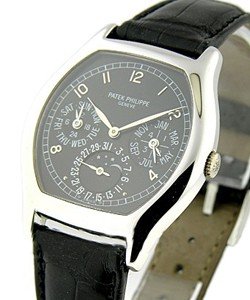 Perpetual Calendar 5040G in White Gold on Black Strap with Black Dial