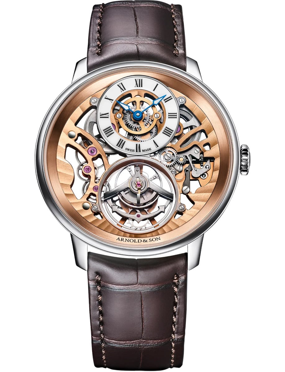 Ultrathin Tourbillon 41.5mm in Platinum - Limited Edition 28 on Brown Alligator Leather Strap with Skeleton Dial