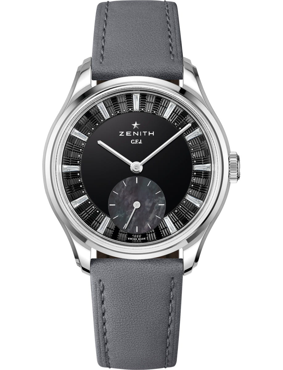 G.F.J. 39.15mm in Tantalum - Limited Edition of 20pcs on Grey Calfskin Leather Strap with Black Onyx Dial