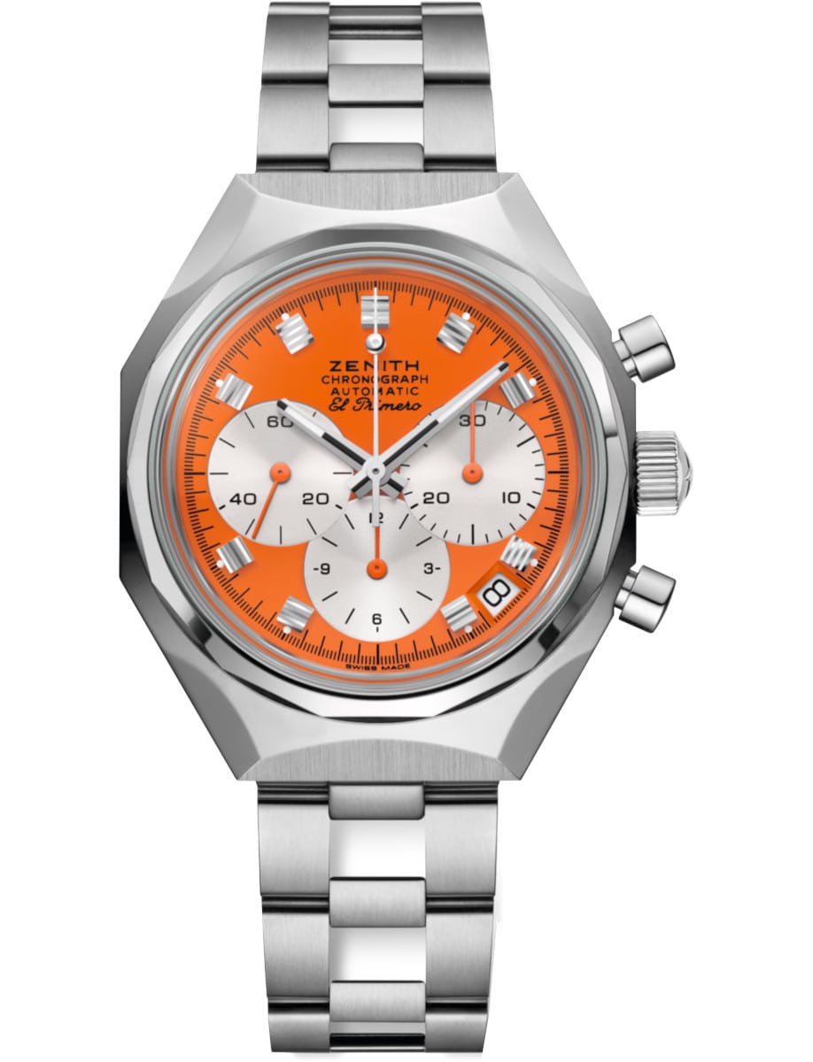 Defy Chronograph USM 37mm Automatic in Steel on Steel Bracelet with Orange Diamond Dial - Limited to 60 Pieces