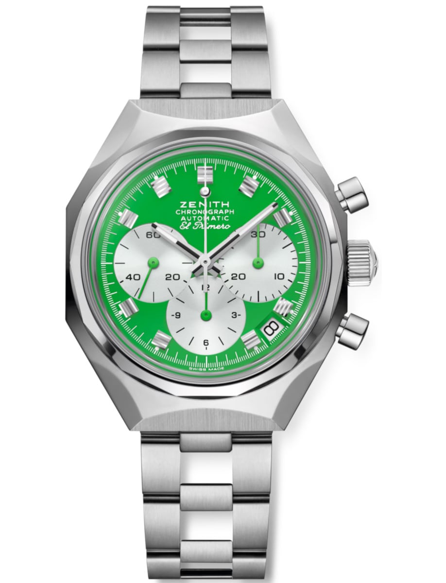 Defy Chronograph USM 37mm Automatic in Steel on Steel Bracelet with Green Diamond Dial - Limited to 60 Pieces