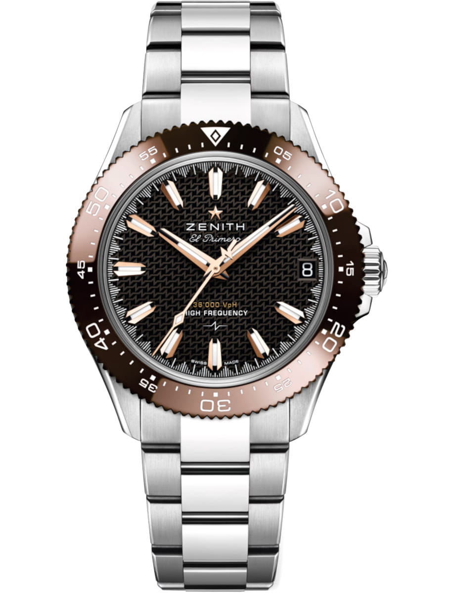 Chronomaster Solo Sport 40mm in Steel with Brown Ceramic Bezel on Steel Bracelet with Black Dial
