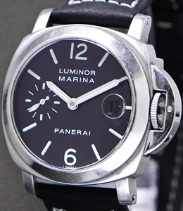 PAM 48 - Marina 40mm Automatic in Steel On  Strap with Black Dial