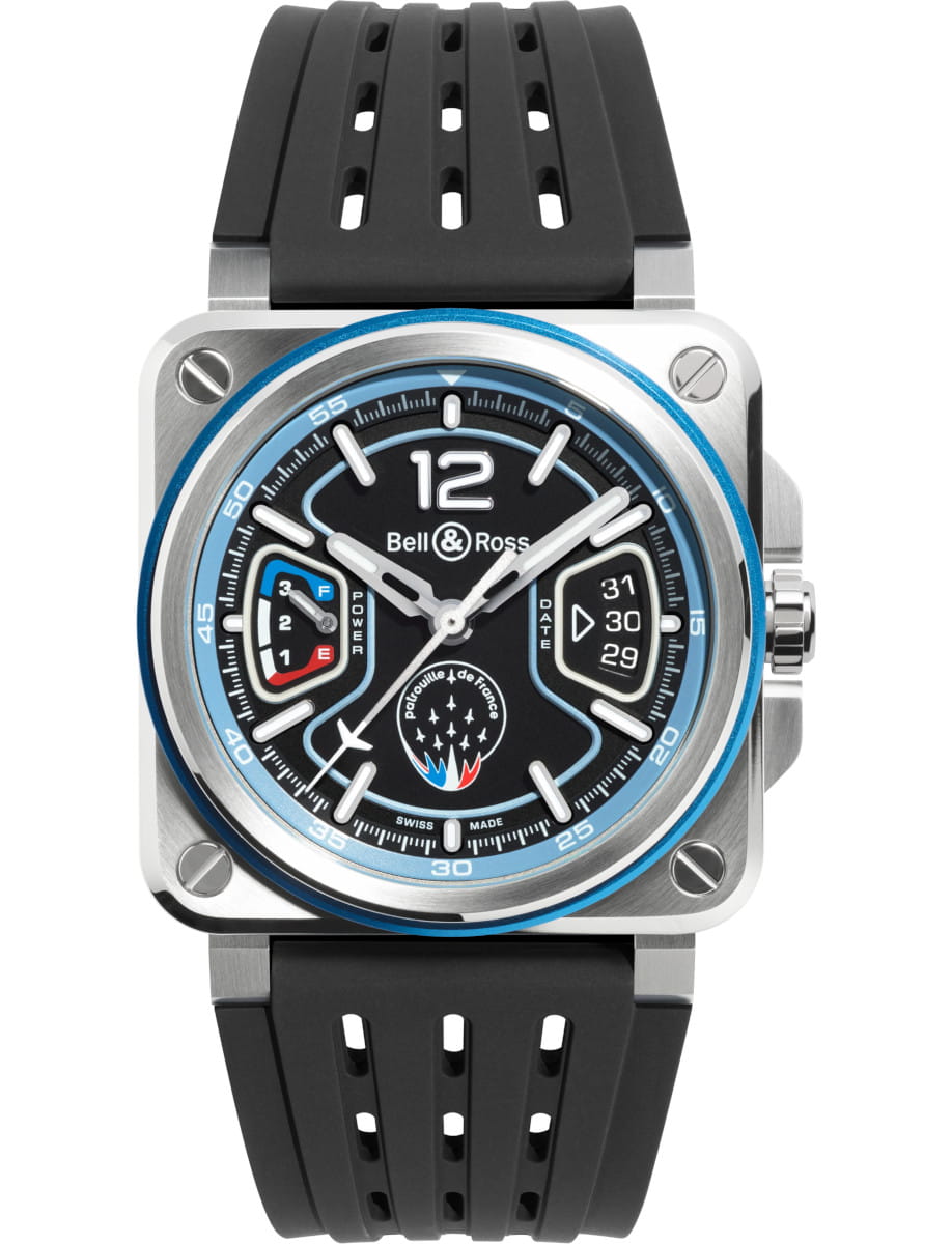Instruments BR-X3 Patrouille de France 41mm in Steel on Black Rubber Strap with Black Dial - L.E 250 Pieces