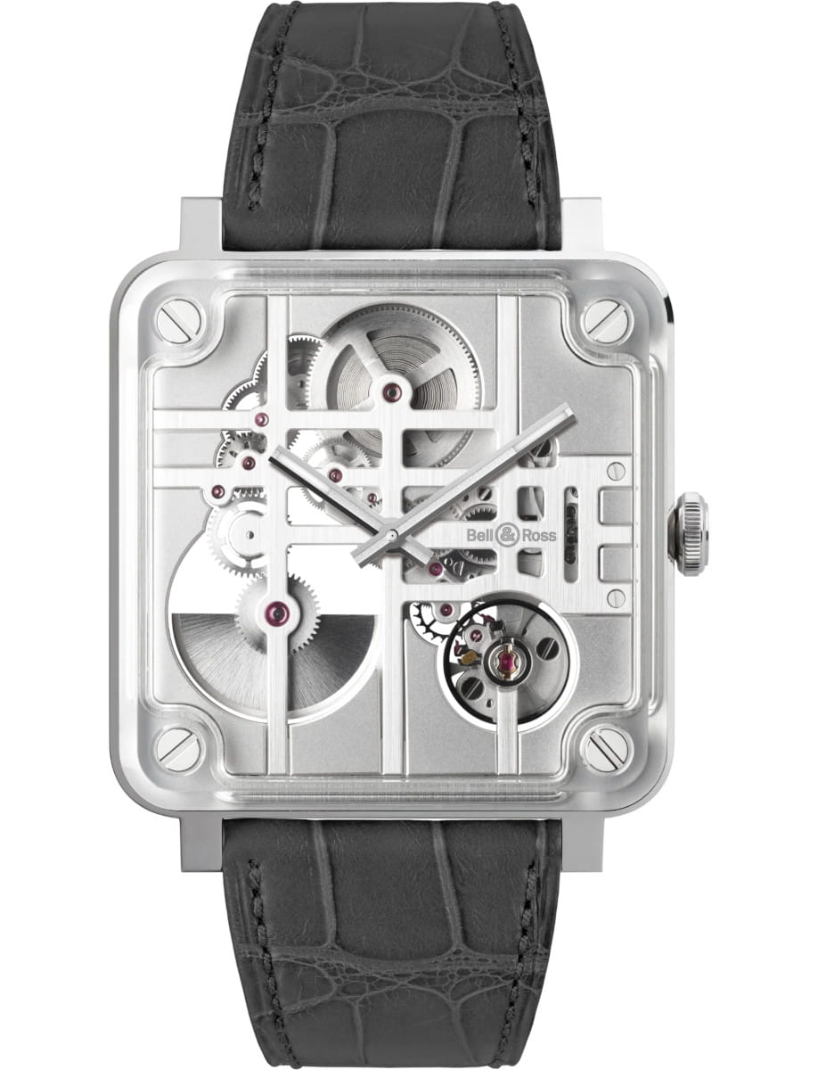 Instruments BR-X3 Micro-Rotor 40mm in Steel on Grey Calfskin Leather Strap with Skeleton Dial - L.E 90 Pieces