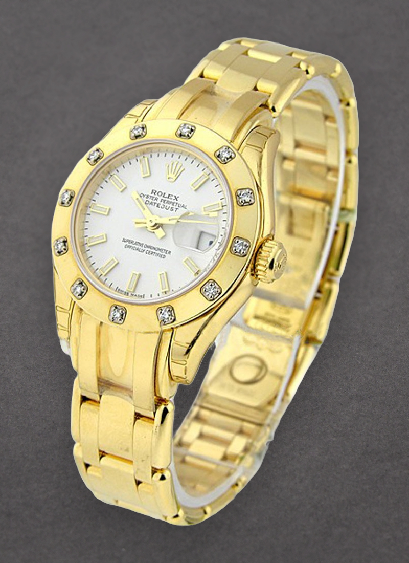 Rolex Unworn Masterpeice Lady's in Yellow Gold with 12 Diamond Bezel