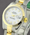 2-Tone Datejust 26mm on Oyster Bracelet with White Diamond Dial