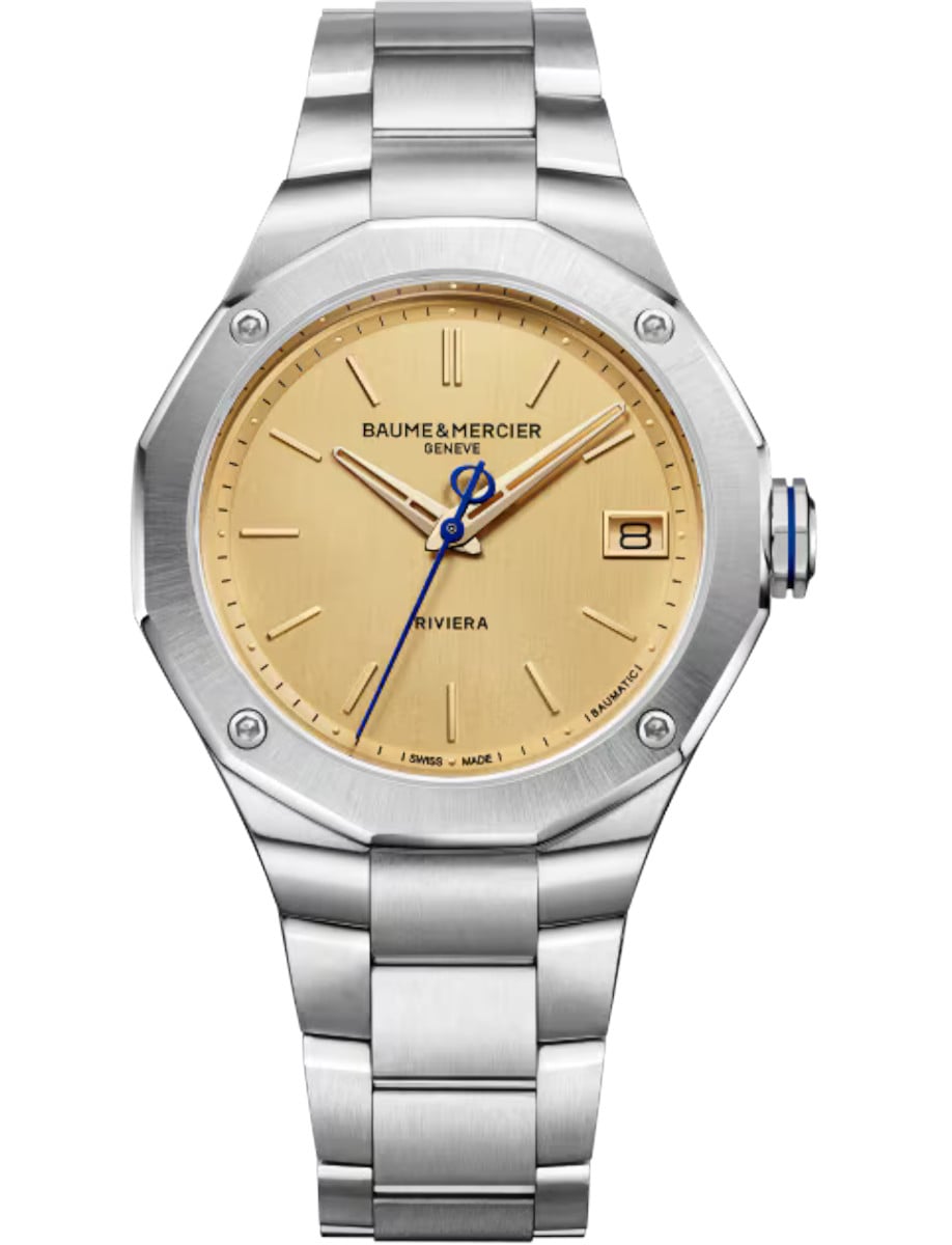 Riviera 39mm Automatic in Steel  on Steel Bracelet with Yellow Dial