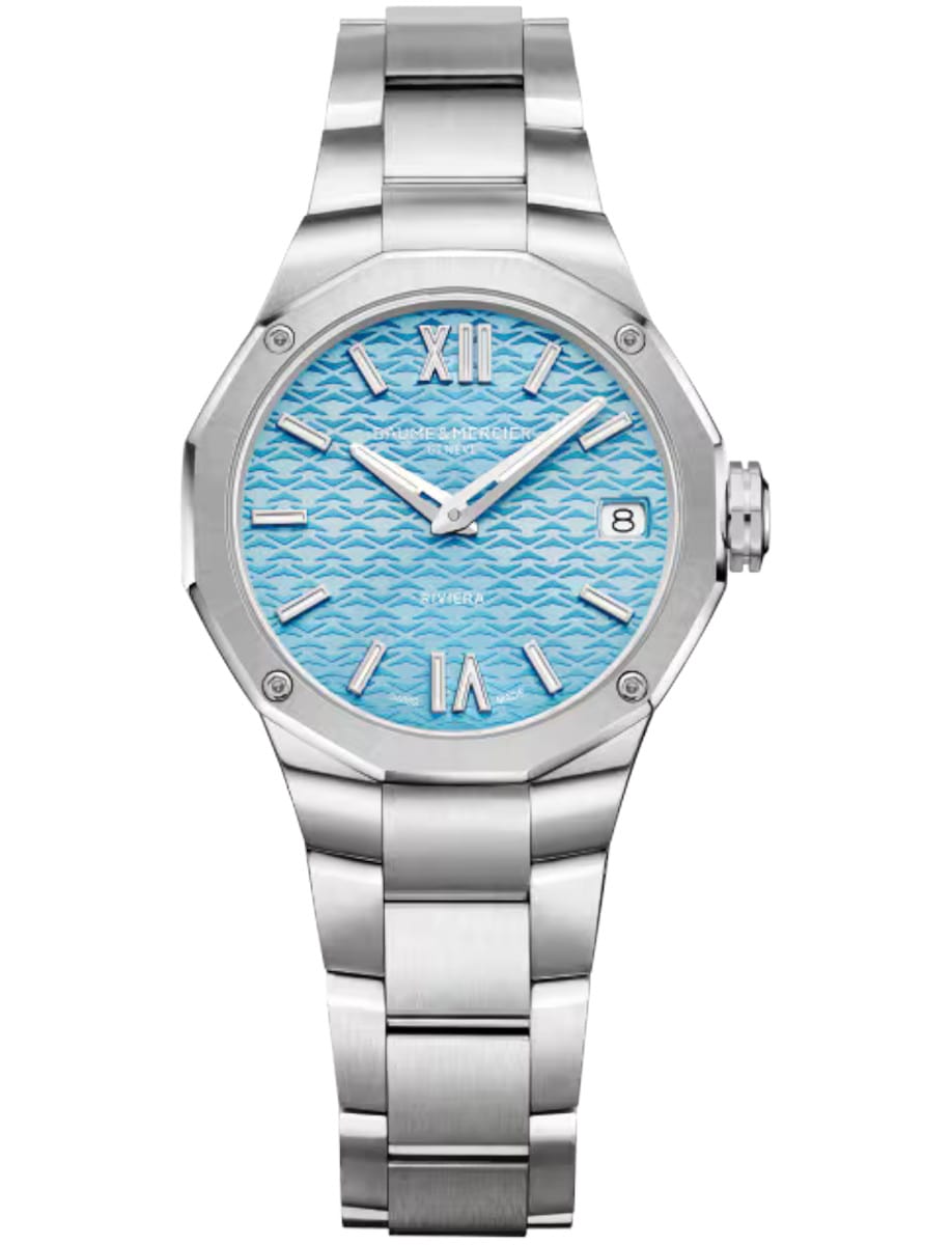 Riviera 33mm Quartz  in Steel on Steel Bracelet with Blue Dial