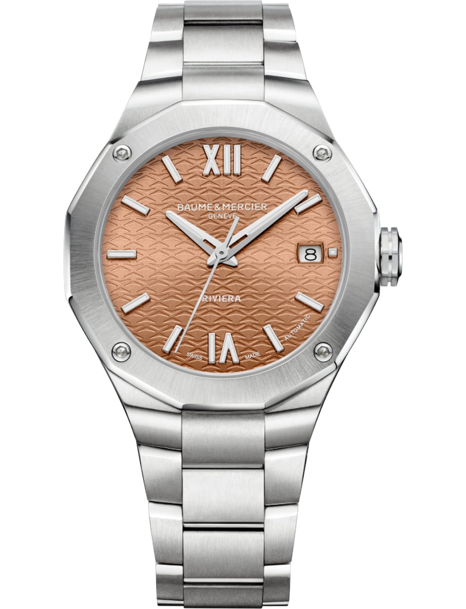 Riviera 36mm Automatic in Steel on Steel Bracelet with Terracotta Dial