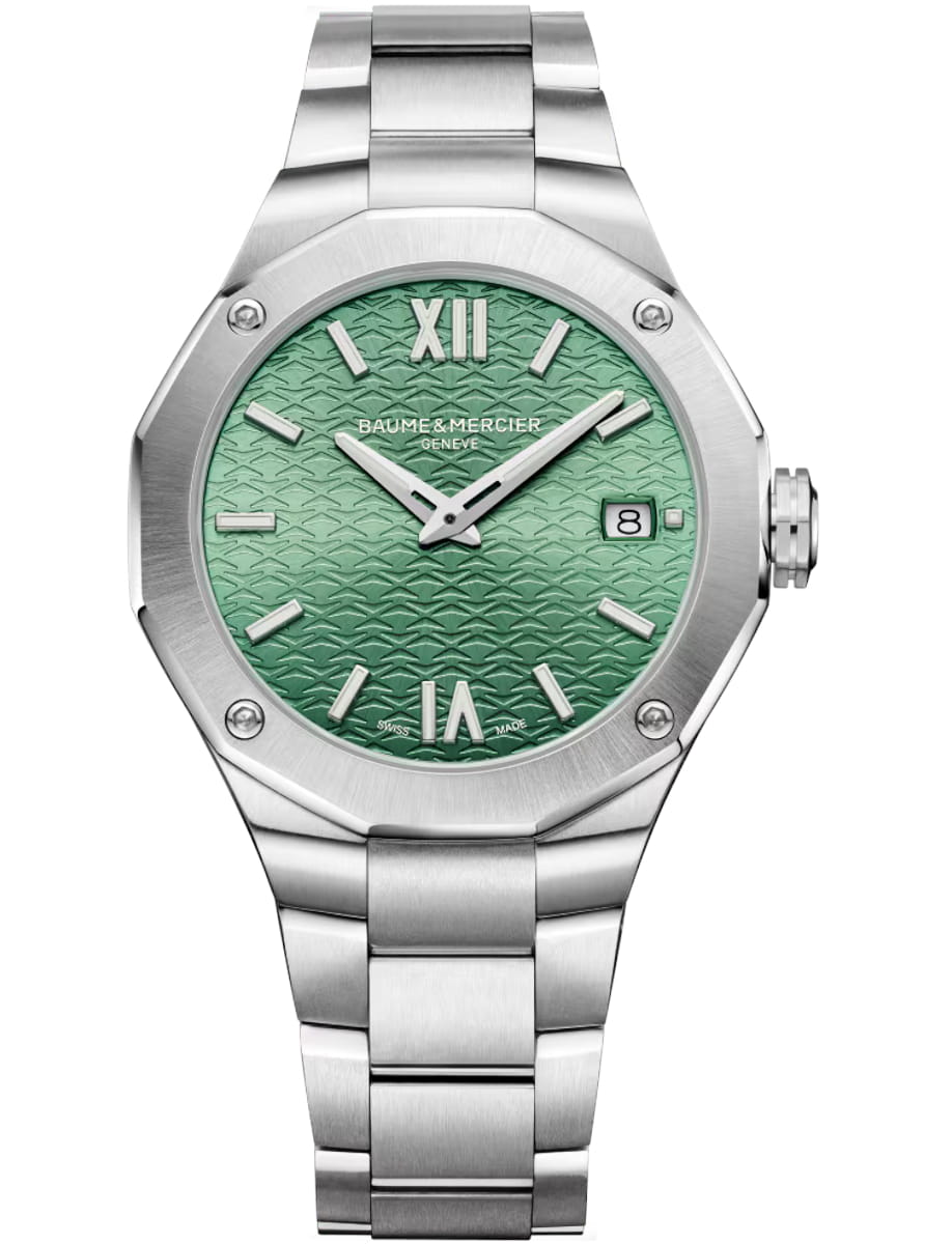 Riviera 36mm Quartz in Steel on Steel Bracelet with Green Dial