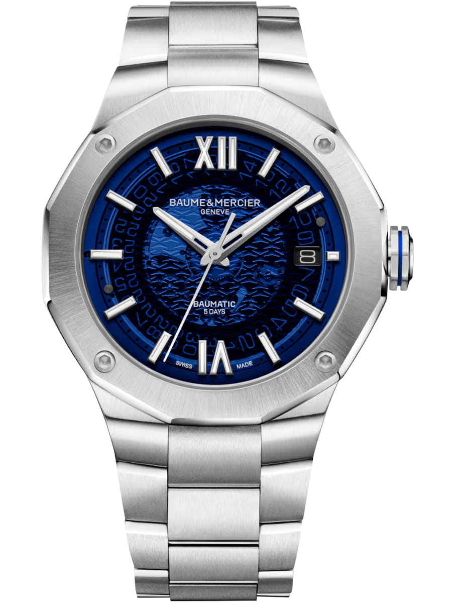 Riviera 42mm Automatic in Steel on Steel Bracelet with Blue Dial