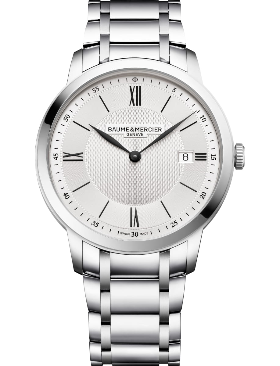 Classima Date 40mm Quartz in Steel on Steel Bracelet with Silver Dial