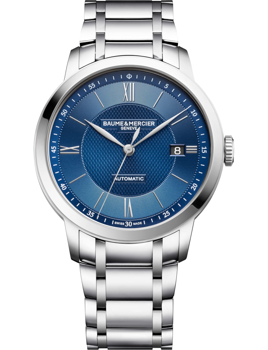 Classima Date 40mm Automatic in Steel on Steel Bracelet with Blue Dial