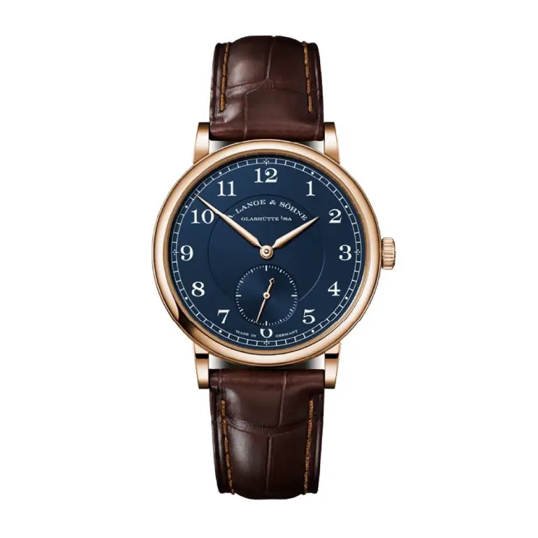 1815 Small Seconds Manual in Rose Gold On Brown Leather Strap with Blue Arabic Dial
