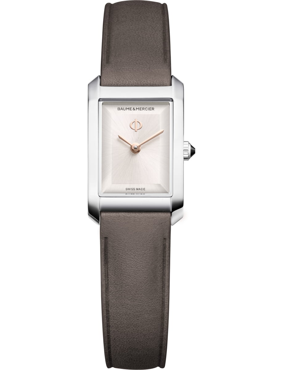 Hampton Quartz in Steel on Beige Calfskin Leather Strap with Silver Dial