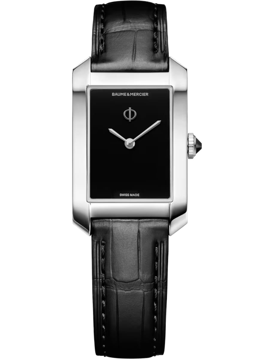 Hampton Quartz in Steel on Beige Calfskin Leather Strap with Silver Dial