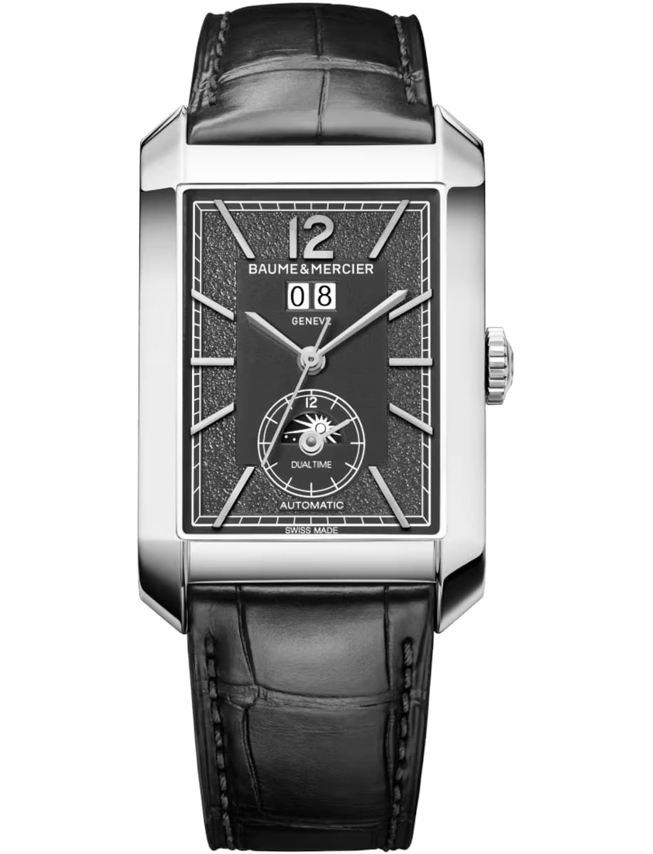 Hampton Automatic in Steel on Grey Crocodile Leather Strap with Grey Dial