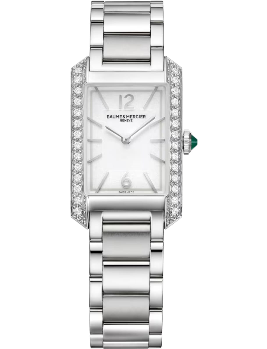 Hampton Quartz in Steel with Diamonds on Steel Bracelet with White Dial