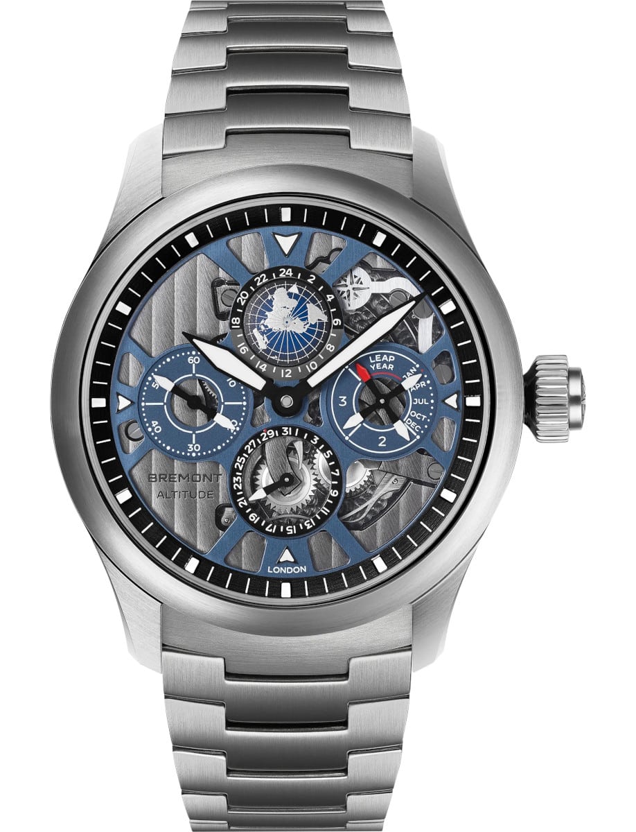 Altitude Perpetual Calendar GMT 42mm in Titanium - L.E 50 Pieces on Titanium Bracelet with Skeleton Dial
