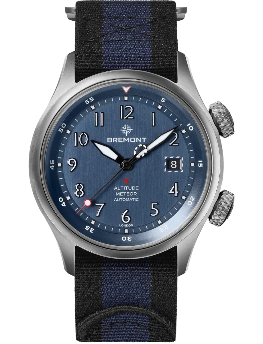 Altitude MB Meteor 42mm in Titanium on Blue Nato Fabric Strap with Blue Dial