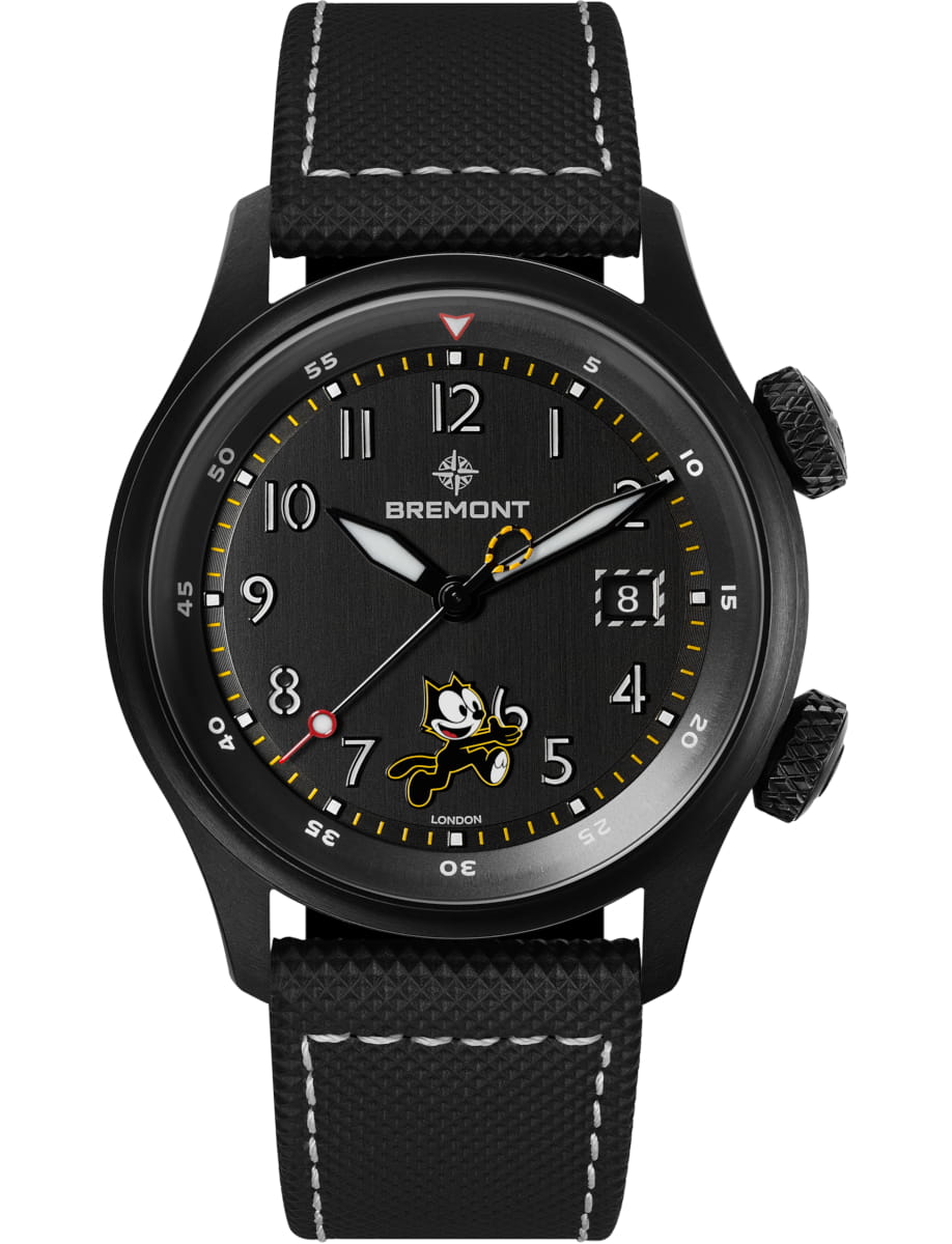 Altitude MB Meteor Felix the Cat 42mm in Black Titanium on Black Rubber & Leather Strap with Black Dial - L.E 500 pcs