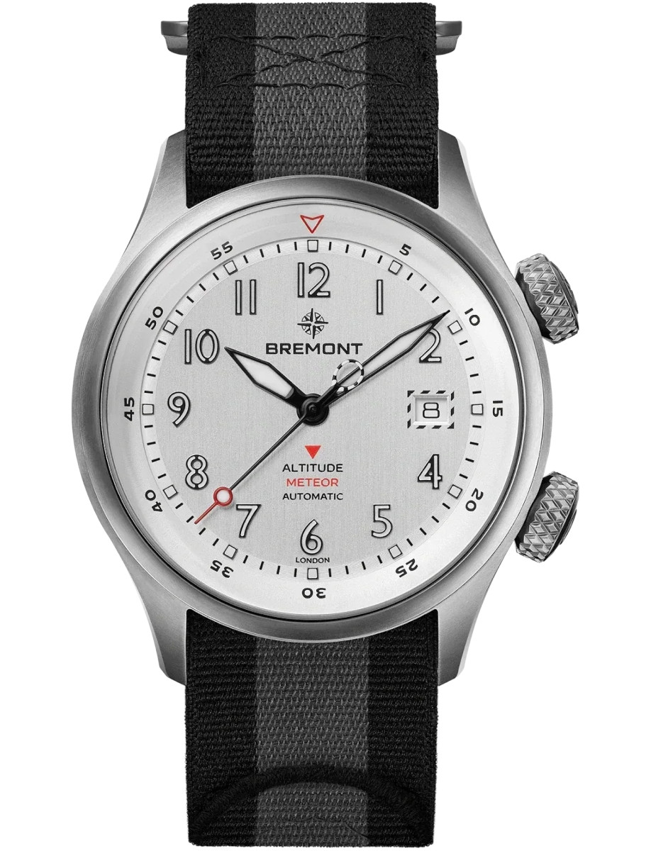 Altitude MB Meteor 42mm in Titanium on Black & Grey Nato Strap with Silver Dial