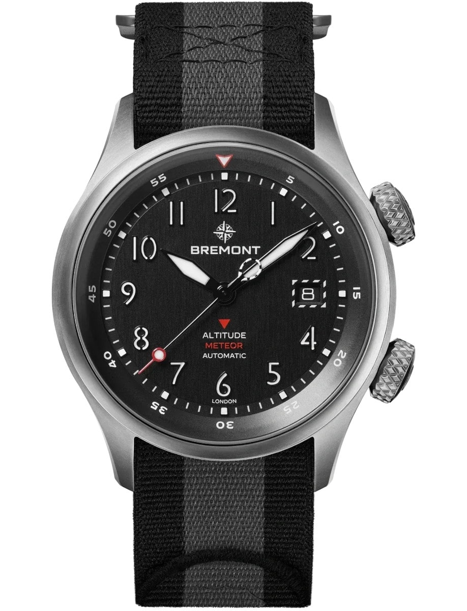 Altitude MB Meteor 42mm in Titanium on Black & Grey Nato Strap with Black Dial