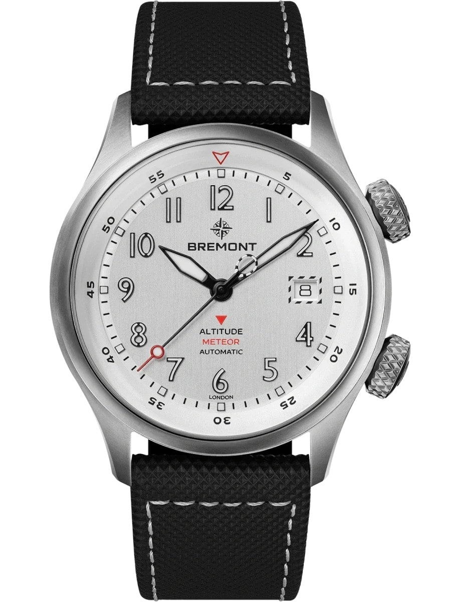 Altitude MB Meteor 42mm in Titanium on Black Rubber Strap with Silver Dial