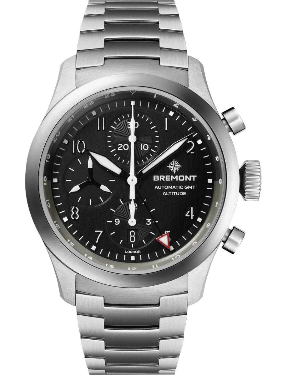Altitude Chronograph GMT 42mm in Steel on Steel Bracelet with Black Dial