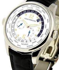 World Time Power Reserve in White Gold on Black Alligator Leather Strap with White Dial