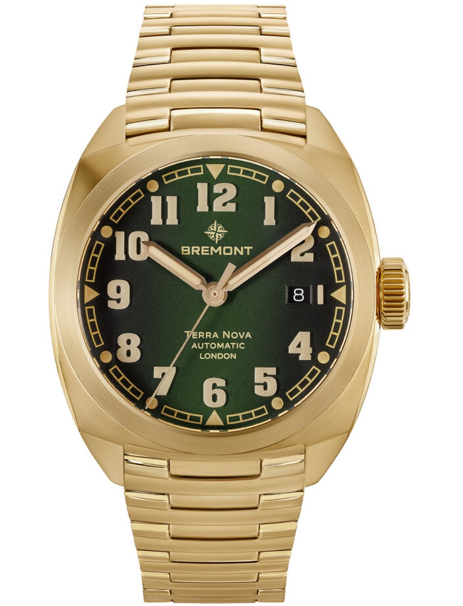 Terra Nova 40.5 Chronograph in Bronze on Bronze Bracelet with Gradient Green Dial